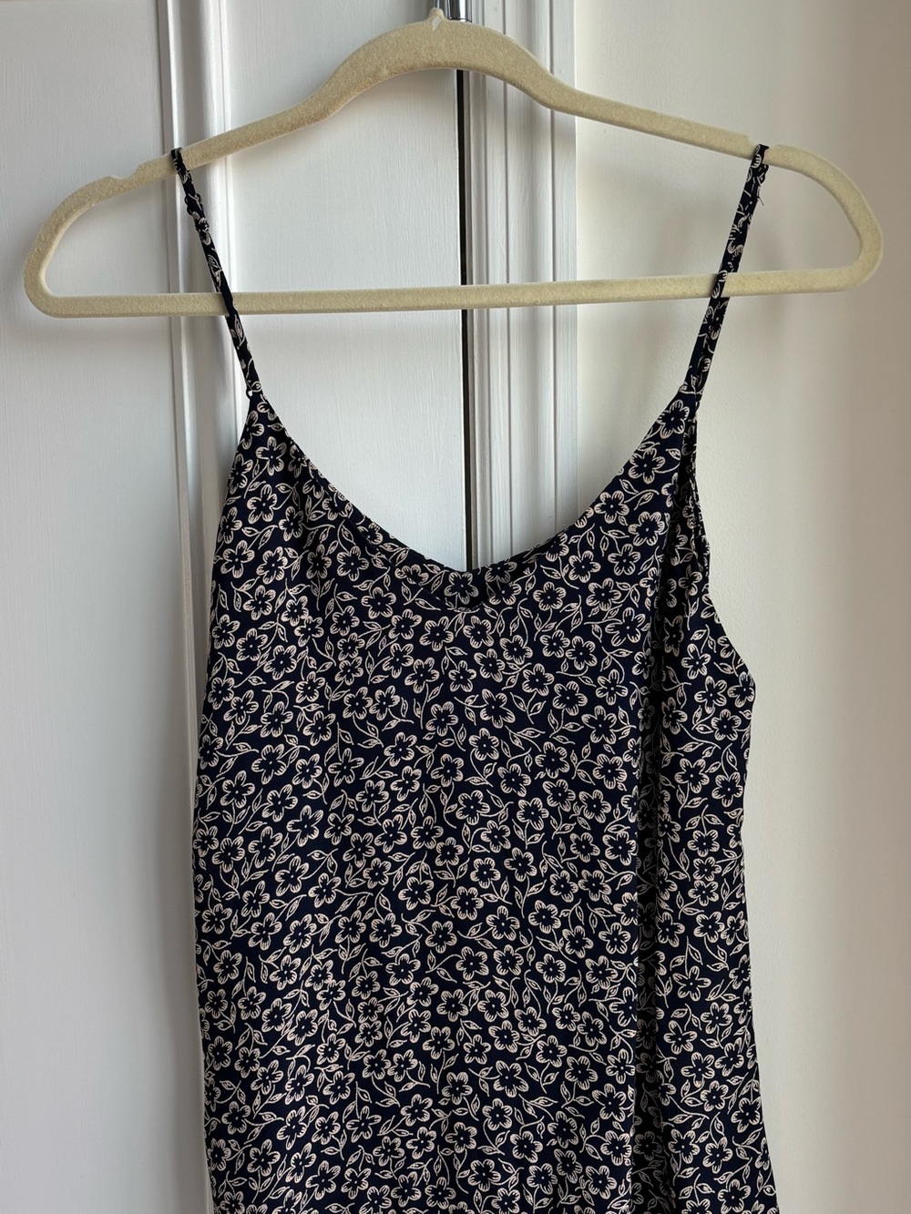 Reformation Navy Floral Spaghetti Strap Camisole